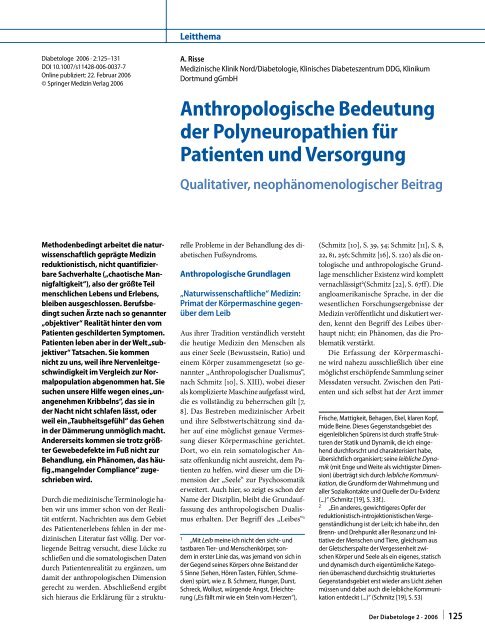 Anthropologische Bedeutung der Polyneuropathien fÃ¼r ... - Springer