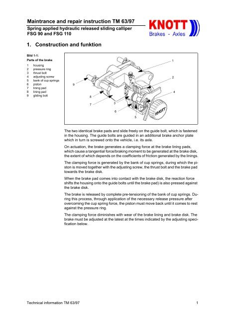 SAHR Caliper Service Manual - Knott Brake Company