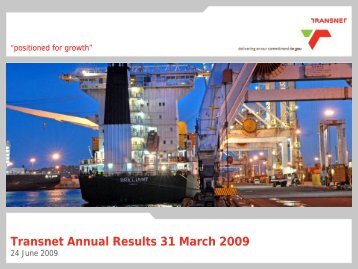 Transnet Annual Results 31 March 2009