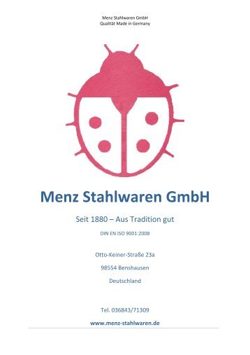 PDF-Katalog, Deutsch, 1 MB - Menz Stahlwaren GmbH