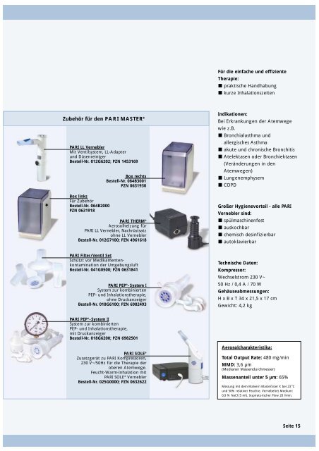 PARI MASTER® Das Kraftpaket für Praxis und Klinik