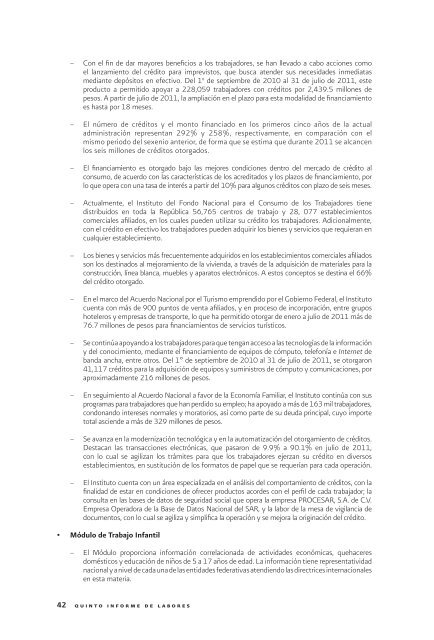 quinto informe de labores - SecretarÃ­a del Trabajo y PrevisiÃ³n Social