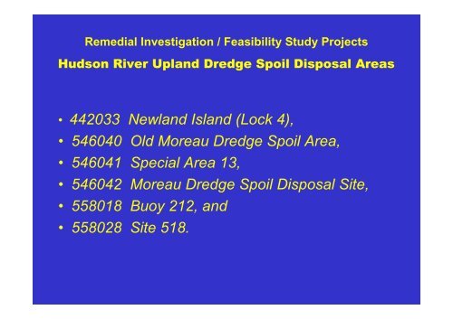 NYSDEC RIFS Upland Disposal Sites