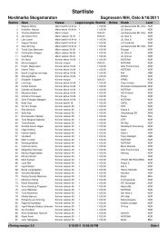 Startliste - Nordmarka Skogsmaraton