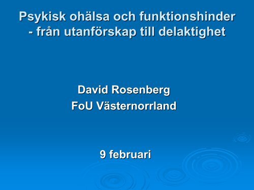 Psykisk ohÃƒÂ¤lsa och funktionshinder lsa och ... - Sundsvall