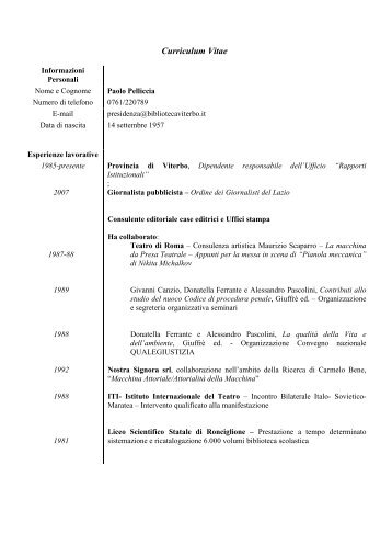 Paolo Pelliccia - Biblioteca consorziale di Viterbo