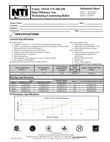 Trinity Tft155-175-200-250 High Efficiency Gas ... - NY Thermal Inc.