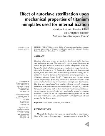 Effect of autoclave sterilization upon mechanical properties of ... - USC