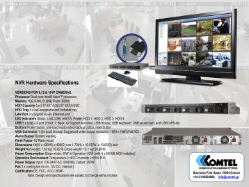 NVR Hardware Specifications - COMTEL