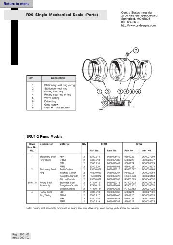 R90 Single Mechanical Seals (Parts) - Csidesigns.com