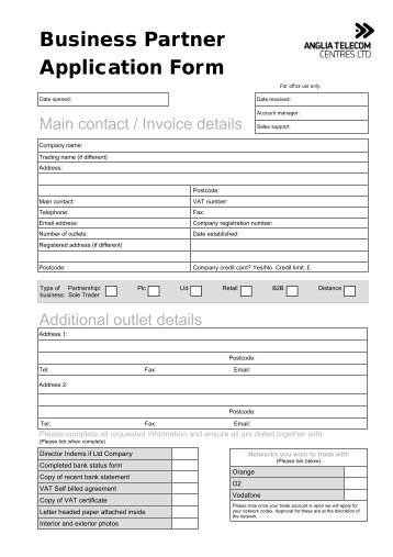 Business Partner Application Form - Daisy Distribution