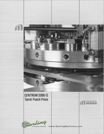 Wiedemann Turret Punch Press Centrum 2000Q Brochure - Sterling ...