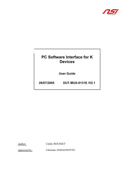 PC Software Interface for K Devices - NSI