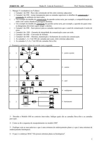 ExercÃ­cio 1 - Responda V (verdadeiro) ou F (falso)