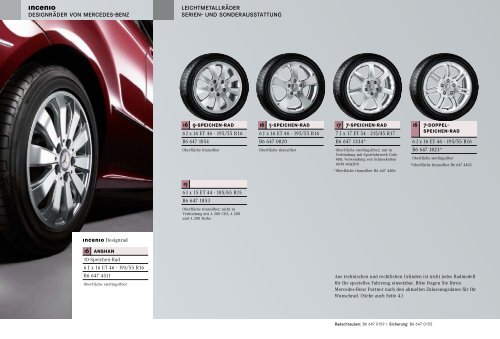 Mercedes-Benz Leichtmetallräder. Aktuelle PKW-Modelle.