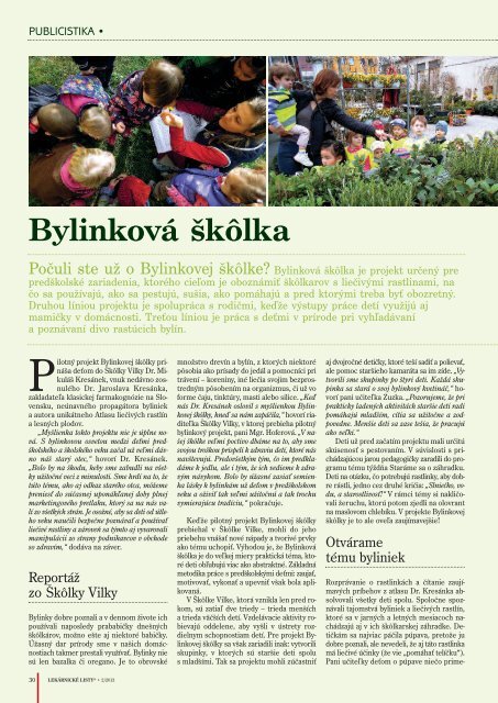 Lekárnické listy 2/2013 - Slovenská lekárnická komora