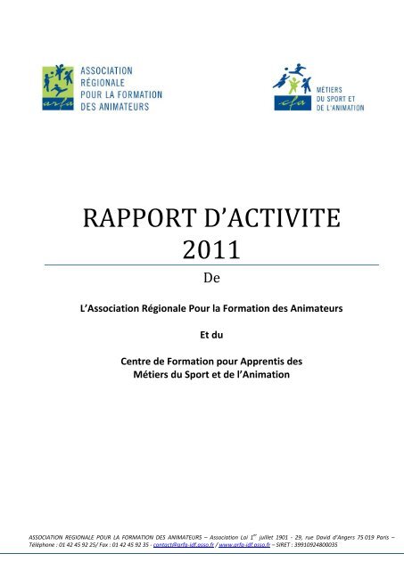 Rapport d'activite 2011.pdf - ARFA