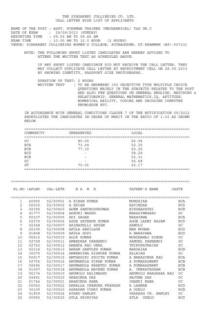 Call Letters List - SCCL Home page