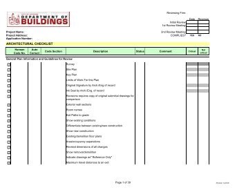ARCHITECTURAL CHECKLIST - City of Chicago