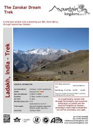 The Zanskar Dream Trek - Mountain Kingdoms