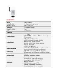 Specifications: Model Cube IP Camera Image Device ... - CCTV Direct