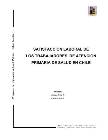 Satisfaccion laboral de trabajadores de APS en Chile - Universidad ...