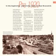 In the beginning - New Brunswick Electric Power