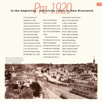 In the beginning - New Brunswick Electric Power