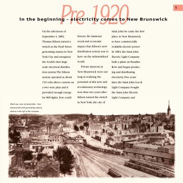 In the beginning - New Brunswick Electric Power