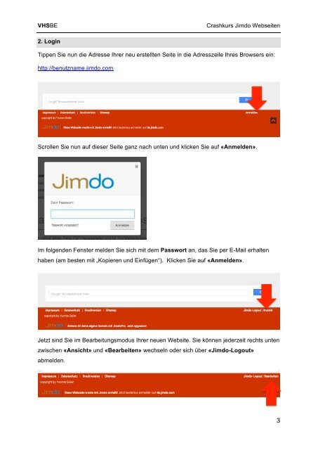 Erstellen einer Webseite mit Jimdo