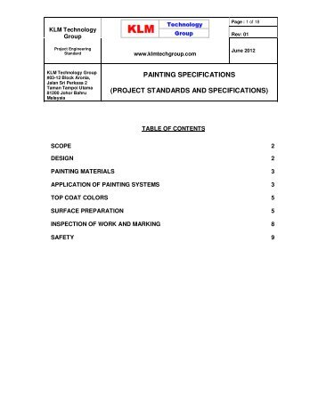 painting specifications - KLM Technology Group