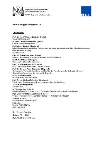 Petersberger GesprÃ¤ch III - DTZ Berlin