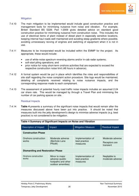 Jetty Non Technical Summary - EDF Hinkley Point