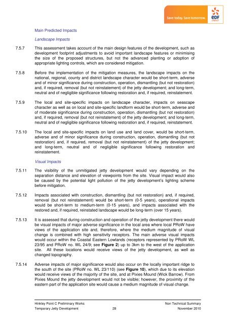 Jetty Non Technical Summary - EDF Hinkley Point