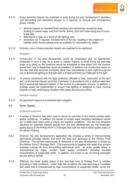 Jetty Non Technical Summary - EDF Hinkley Point