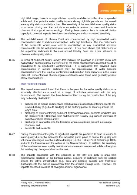 Jetty Non Technical Summary - EDF Hinkley Point