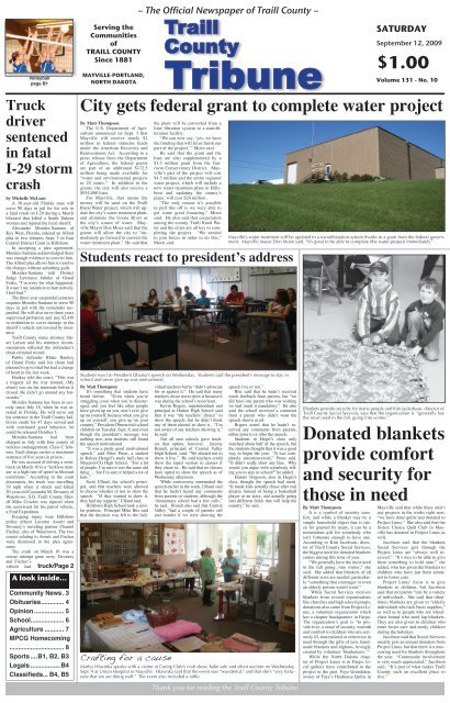 September 12 2009 Traill County Tribune