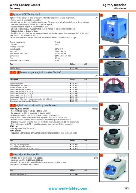 Agitar, mezclar - Wenk Lab Tec