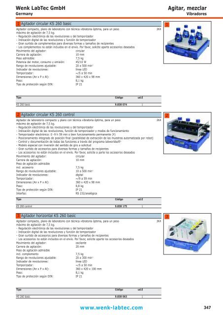 Agitar, mezclar - Wenk Lab Tec