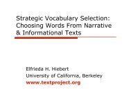 Strategic Vocabulary Selection (Hiebert 2008) Main ... - TextProject