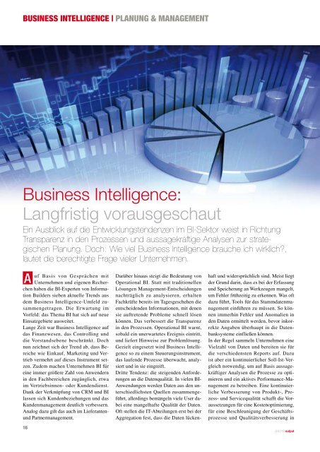 Business Intelligence: Langfristig vorausgeschaut - Infomotion GmbH