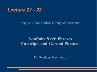 Nonfinite Verb Phrases