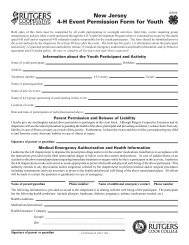 4-H Event Permission Form for Youth - Rutgers-atlantic.org