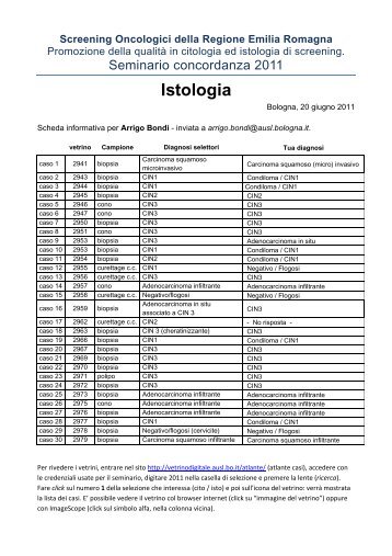 Casi di Istologia - Anatomia Patologica Ospedale Maggiore - Bologna