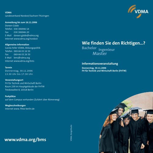 Flyer zur Infoveranstaltung Bachelor & Masterstudiengänge an der ...