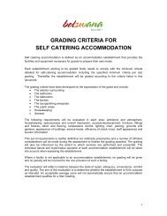 Grading Criteria for Self Catering Accommodation