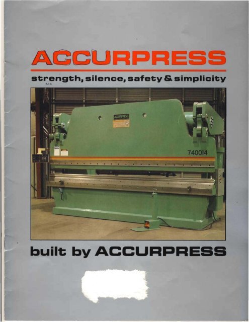 built; by ACCURPRESS - Sterling Machinery