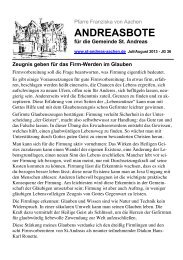 Andreasbote Juli/August 2013 - Pfarre Franziska von Aachen