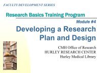 Developing a Good Research Design and Plan - Hurley Medical ...