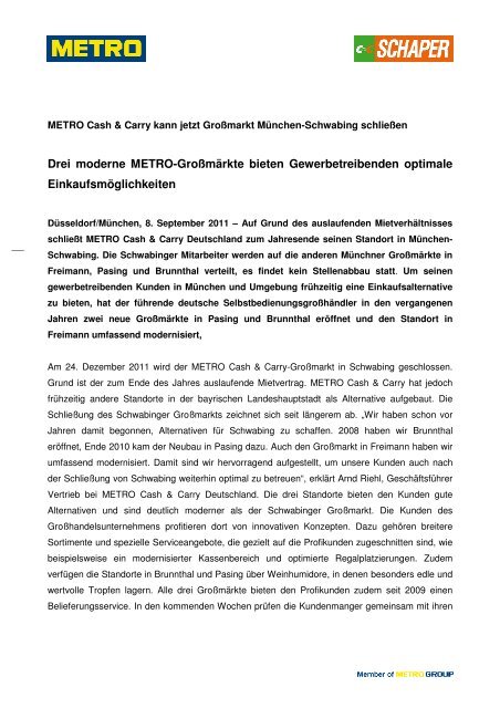 Pressemitteilung_Drei moderne METRO-Großmärkte bieten ...